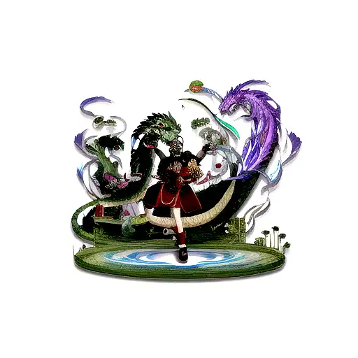 dragon shenrong loop tattoo design idea