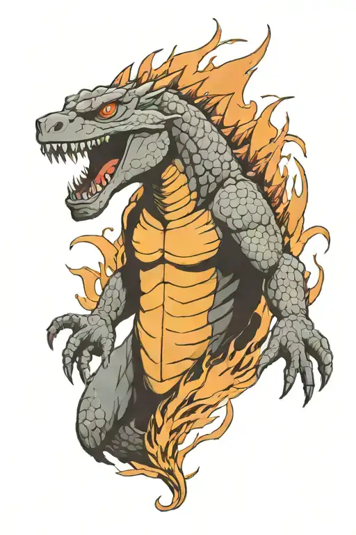 godzilla tattoo design idea