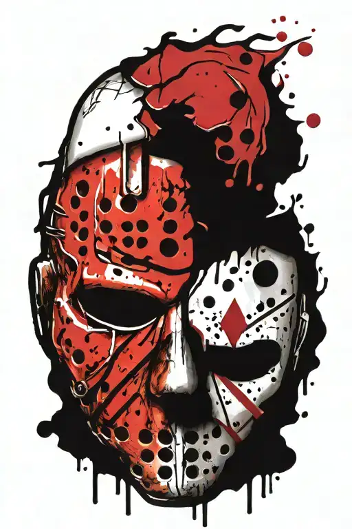 Jason Vorhees mask outline tattoo design idea