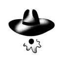 sheet ghost with hat tattoo design idea