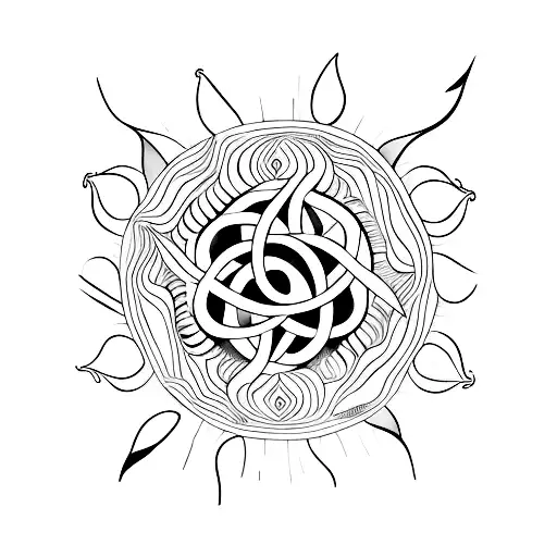 Half Sun half moon tattoo design idea