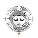 Sun and Moon tattoo design idea