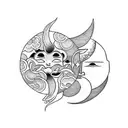 Sun and Moon tattoo design idea