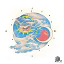 Sun and Moon tattoo design idea