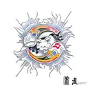 Sun and Moon tattoo design idea