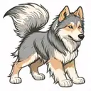 Beagle Wolf and Alaskan Malamute Hybrid Breed,Long Big Fluffy Floppy Beagle Ears,Large Fluffy Alaskan Malamute Tail tattoo design idea