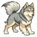 Beagle Wolf and Alaskan Malamute Hybrid Breed,Long Big Fluffy Floppy Beagle Ears,Large Fluffy Alaskan Malamute Tail tattoo design idea