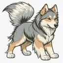 Beagle Wolf and Alaskan Malamute Hybrid Breed,Long Big Fluffy Floppy Beagle Ears,Large Fluffy Alaskan Malamute Tail tattoo design idea