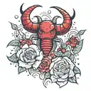 Alex, Sammy, Charles, Scorpio zodiac, Taurus zodiac, DC Comics Classic Wonder Wowan, flowers, birds, red hearts tattoo design idea