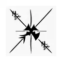 three swords crossed tattoo design idea