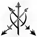 three swords crossed tattoo design idea