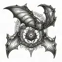 bat and sleep token symbol tattoo design idea
