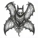 bat and sleep token symbol tattoo design idea