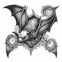 bat and sleep token symbol tattoo design idea