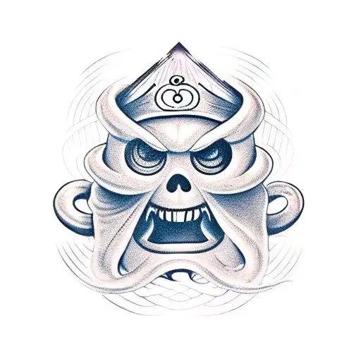 A sheet-like ghost trapped in an infinity sign saying boo tattoo design idea