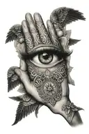 alexandre cabanel fallen angel eye in fatimas hand hamsa tattoo design idea