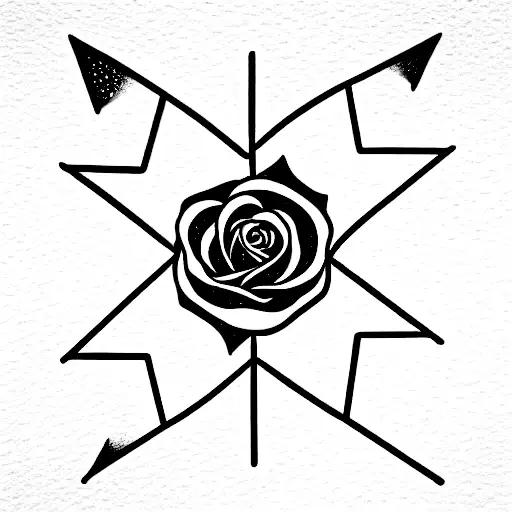 Ambigram of Star & Rose tattoo design idea