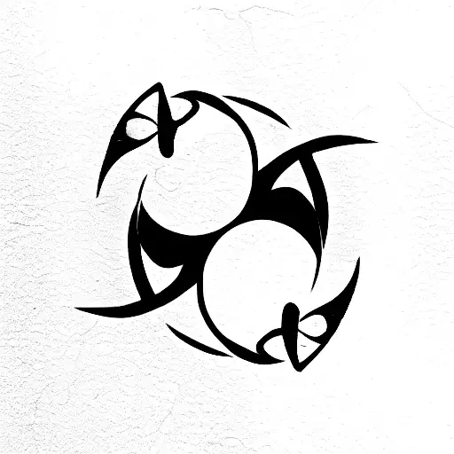 Butterfly moth yin yang warped reflection tattoo design idea