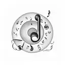 Music note with heart tattoo design idea