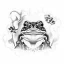 frog samurai smoke  tattoo design idea
