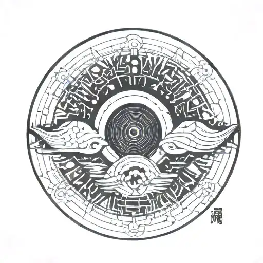 piece of sushi eclipsing the sun tattoo design idea