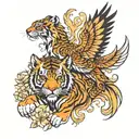 PHOENIX + TIGER CUB tattoo design idea