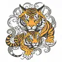 PHOENIX + TIGER CUB tattoo design idea