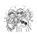 kids hand holding adults hand and kids hair fades into eyelashes floating in the air  tattoo design idea