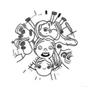 kids hand holding adults hand and kids hair fades into eyelashes floating in the air  tattoo design idea