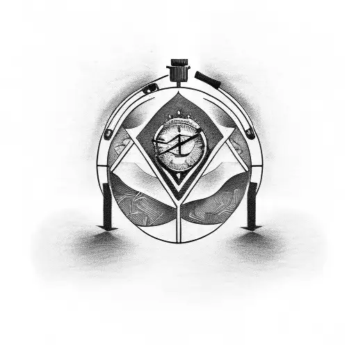 broken stopwatch tattoo design idea