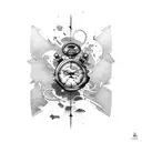 broken stopwatch tattoo design idea