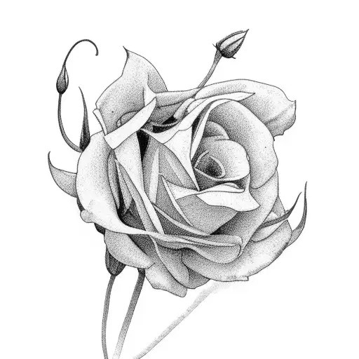 A delicate bouquet of birth month flowers (Feb, March, April, May, Sept) tattoo design idea