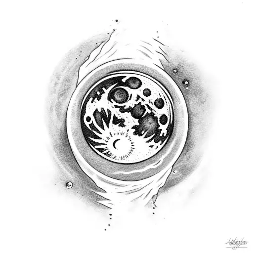 moon eclipse tattoo design idea