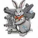 bugs bunny with glock 17   tattoo design idea