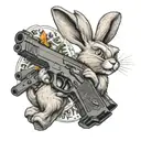bugs bunny with glock 17   tattoo design idea