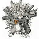 bugs bunny with glock 17   tattoo design idea