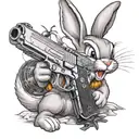 bugs bunny with glock 17   tattoo design idea