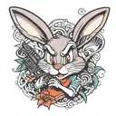 bugs bunny with gun tattoo design idea