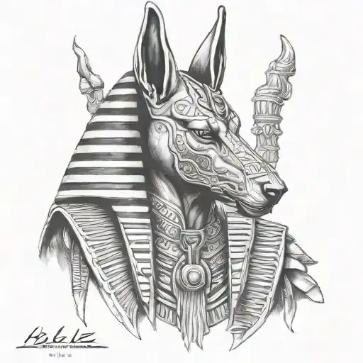 Anubis egypcian god tattoo design idea