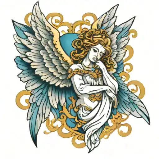 cherubim ophanim seraphim angel tattoo design idea