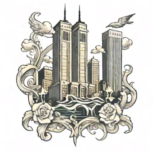 Twin Towers tattoo design idea