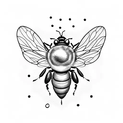 A flying honey bee that has the shape of a kidney bean tattoo design idea