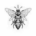 A flying honey bee that has the shape of a kidney bean tattoo design idea