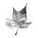 A weed leaf with the lyrics 'In the end, it's him and I' incorporated into the design tattoo design idea