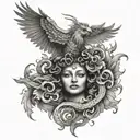 medusa head, phoenix rising from the ashes, Mandela, Koi  tattoo design idea