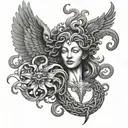 Medusa head tattoo holding, phoenix flying, Mandela, healing meaning  tattoo design idea