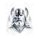 Odin with crow tattoo design idea