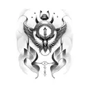 Odin with crow tattoo design idea