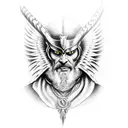 Odin with crow tattoo design idea