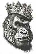 King Kong with a Crown tattoo design idea